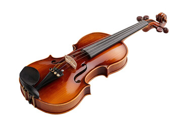 Obraz premium Violin, rich golden hue, isolated on black
