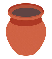 Clay pot vector illustration with simple design