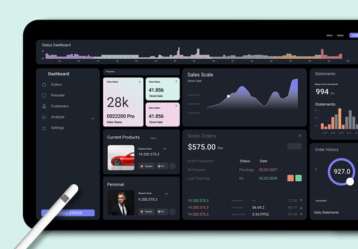 Dark Admin Dashboard For Ecommerce Business