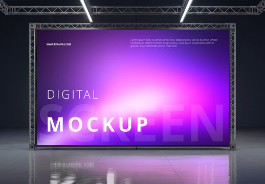 Digital Screen Mockup with Stage Lighting