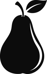 Pear Fruit Vector Logo in Minimalist Black and White, Ideal for Modern Branding and Visual Identity
