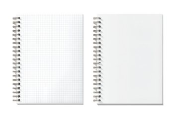 blank notebook paper sheet isolated on transparent background