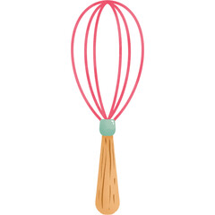 A simple hand whisk, a classic kitchen tool. Ideal for baking, cooking, and food-related designs.
