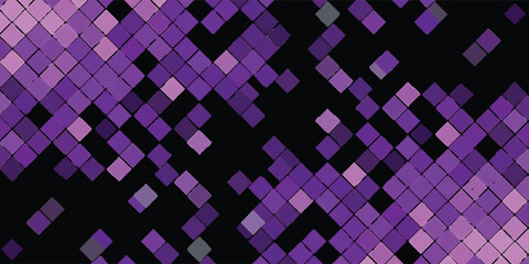 Abstract geometric pattern featuring a mosaic of purple and violet diamond shapes against black background.