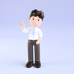 3D rendering of a cartoon salesperson