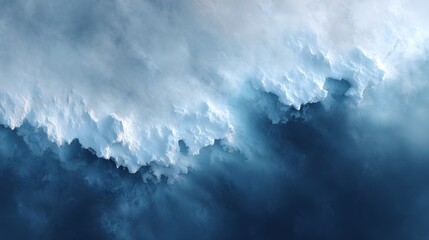 aerial shot of a frozen ocean with drifting icebergs