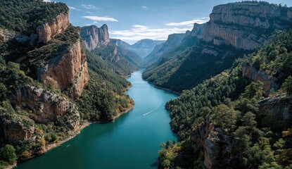 High-angle view of a canyon river