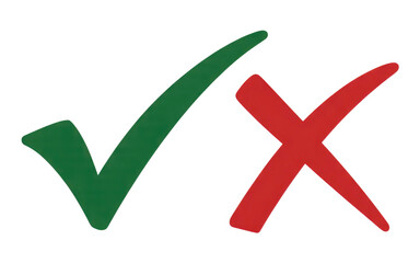 Obraz premium Yes and No Symbols in Minimalist Design isolated on transparent background 
