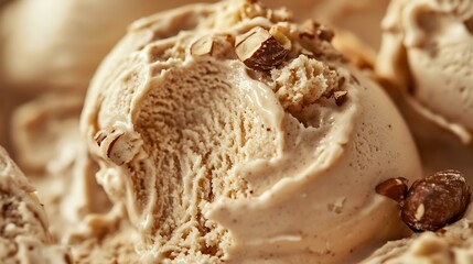 Frozen hazelnut flavor gelato full frame detail