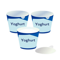 カップ入りのヨーグルトのベクターイラスト