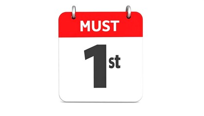 Fototapeta premium A square calendar displaying the date 