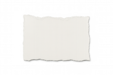 Blank white ripped paper with torn edges on a transparent background, ideal for adding text or designs