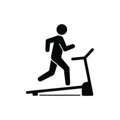 Minimal pictogram of runner exercising on treadmill machine