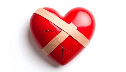 Broken heart bandaged