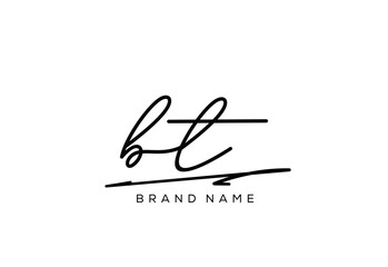 BT letter elegant cursive beauty handwriting logo.