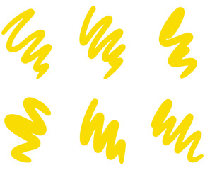Fototapeta premium Bright yellow scribbles offer dynamic abstract design elements for creative projects