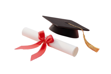 Graduation cap and diploma, symbolic of academic achievement (1)