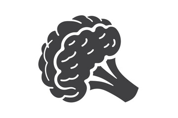 Isolated Broccoli Icon on White Background, Simplistic Fresh Design