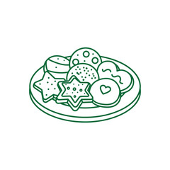 A delightful assortment of festive cookies arranged on a plate.