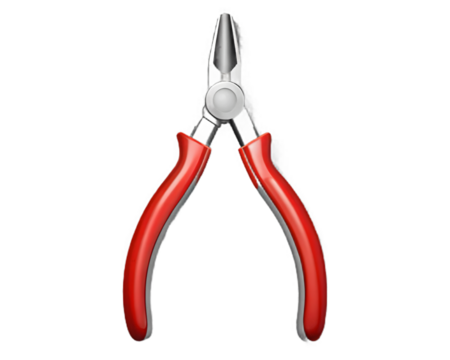 Pliers with red handles isolated on transparent background, a versatile tool for gripping, cutting, and repair