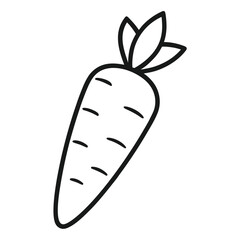 Vector Carrot Icon – Black and White Vegetable Illustration