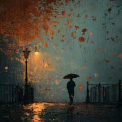 Young man with umbrella