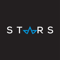 Letter A blue star logo design template modern simple