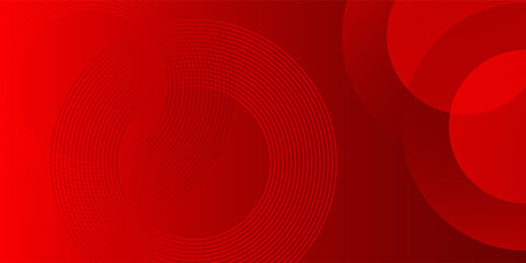 Obraz premium Liquid abstract red color background design with circles shapes featuring red lines. Modern with futuristic art for banner or presentation design.