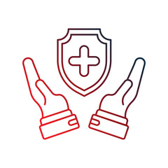 Medical Insurance gradient outline icon with white background vector stock illustration