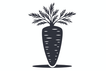 Minimalist Carrot Icon Vector, Fresh Vegetable Element on White Background