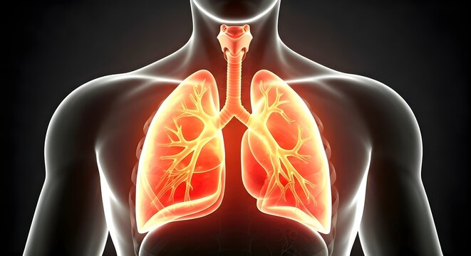 Healthy Human Lungs Anatomy Medical Illustration Body Respiratory