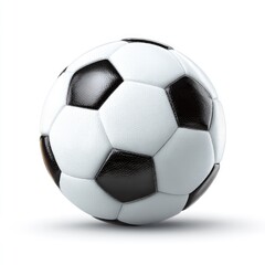 Soccer ball, black and white, isolated
