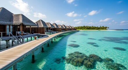 Tropical Paradise Overwater Bungalows Serene Ocean Escape