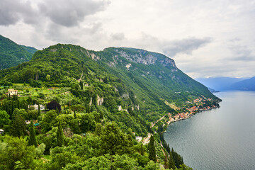 view of the lake and mountains