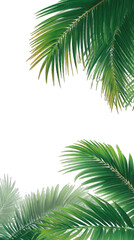Fototapeta premium Tropical palm fronds, vibrant green, detailed texture