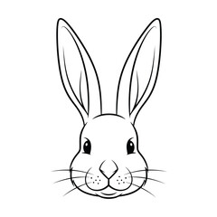Fototapeta premium Adorable Bunny Rabbit Face Illustration on White Background