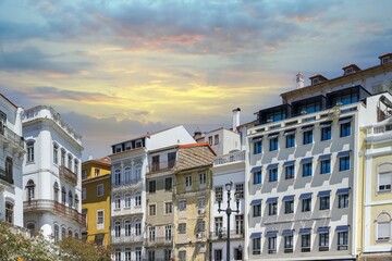 Fototapeta premium Coimbra, city in Portugal, typical houses 