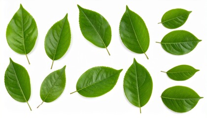 Fototapeta premium green leaves isolated on white