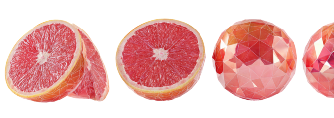 Grapefruit slices, stylized