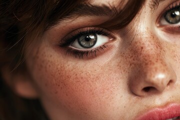 Fototapeta premium Portrait of a youthful appealing woman s face