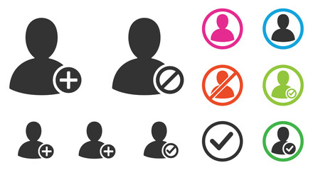 user icons showing various statuses and interactions visually