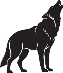 create Howling wolf silhouette EPS vector art illustration template on a white background victor art