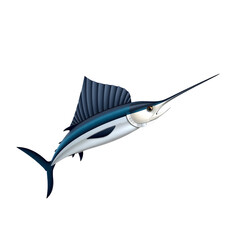 Sailfish Swimming A Detailed Illustration with Transparent Background