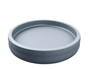 Empty Metallic Bowl on Transparent Background