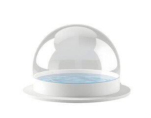 Transparent Dome Display with Water Feature