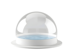 Transparent Dome Display with Water Feature
