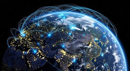 Visualize global connections with this stunning Earth design, perfect for tech and innovation projects