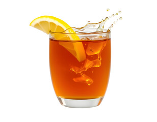 Refreshing Lemon Tea with Ice and Splash
