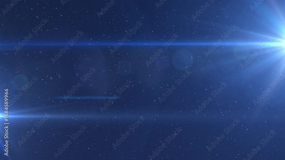 Wall mural digital animation of spot of light and white particles against copy space on blue background
