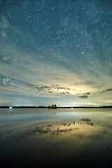 night sky over the lake